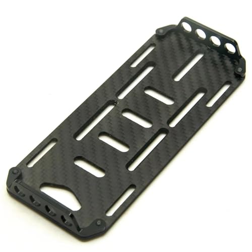 RC Car Parts for Axial for SCX10 1/10 RC Crawler Car Truck Model Upgrade Parts Battery Mounting Plate Tray with Metal Mount Decoration Car Accessories(Black) - size: Black