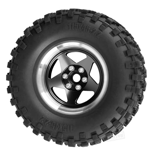 Rc 2.2 Wheel Rims Tires Wheels for 1/10 TRX4 TRX6 SCX10 SCX10 II SCX10 III 90046 D90 VS4-10 Gen8 MST CFX RC Crawler Car,Aluminum RC 2.2 Beadlock Wheel,Black - color: Black - (Rc 2.2in Wheel)
