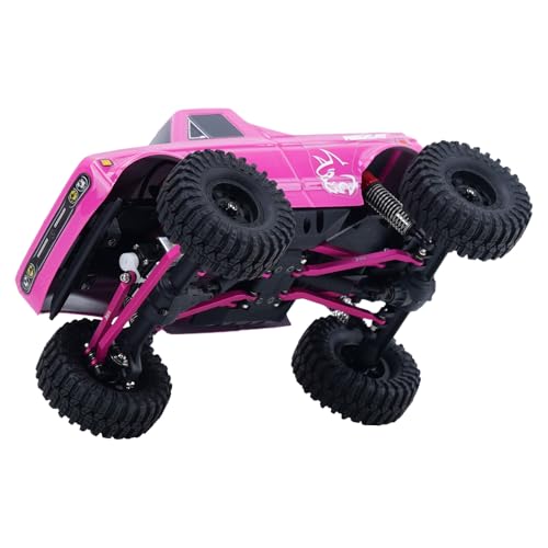 DJX 10PCS Aluminum High Clearance Links Set Front and Rear Link with Steering Link for Redcat Ascent-32 1/32 Scale RC Rock Crawler Car Upgrades Parts (Pink) - color: Pink