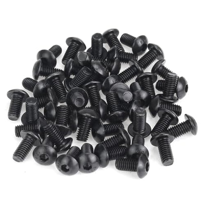 55 Pieces M5 x 10mm Button Head Socket Cap Screws, Thread Pitch 0.8mm, Sutemribor M5 Black Screws, 10.9 Grade Alloy Steel, Black Oxide Finish, Fully Threaded - size: M5 x 10mm, style: Button Head