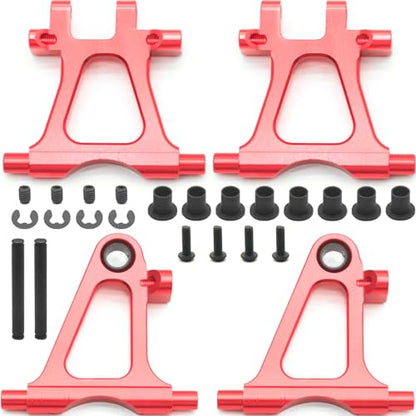 Aluminum Alloy Front & Rear Lower Suspension Arms Kit for Tamiya TT02 1/10 Scale on Road RC Car Upgrade Parts, High-Precision TT-02 Lower Arms Set, Includes TT02 Chassis Lower Front/Rear Arms & Screws - color: Red, size: Front Rear Lower Suspension Arms