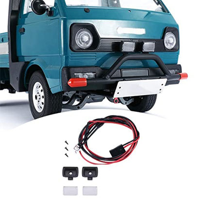 1:10 Metal Bull Bar Bumper Set for WPL D12 RC Crawler Truck Toy, CNC Machined Front Rear Bumper to Your Car, Easy Installation, Upgrade Your Truck Style, 1 - Front Square Light - color: Front Square Light