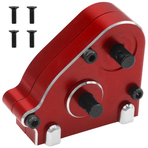 Metal Transfer Case Gearbox Transmission Gearbox Compatible with MN128 MN86 MN86K MN86S MN86KS 4WD G500 1/12 RC Crawler Car Upgrade Part (Red) - color: Red