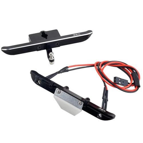 DJX CNC Aluminum Front and Rear Bumper with Light for 1/18 RC Rock Crawler Car Redcat Ascent-18 Upgrade Parts