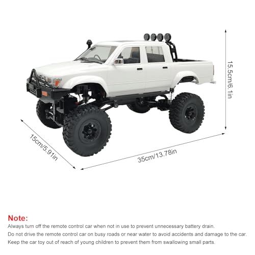 RC Rock Crawler WPL C64-1 RC Truck, 1:16 Scale 2.4GHz Remote Control Truck, 4WD All Terrain Off-Road RC Crawler with LED Lights and 2 Rechargeble Batteries for Adults (Red) - color: Red