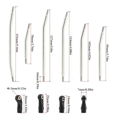 RC car Components Compatible with Axial for SCX10 for SCX10 II 90046 1/10 RC Crawler Car Upgrade Parts Metal Link Set Steering Rod End Kit(324mm) - size: 324mm