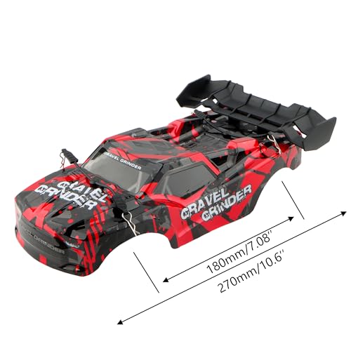 9005E RC Car Shell Body Cover PX9000-04 RC Car Assembly Accessories Replacement Spare Parts for 9003E 9005E 003E 1:14 Scale RC Cars Trucks Vehicle (Red-Black)