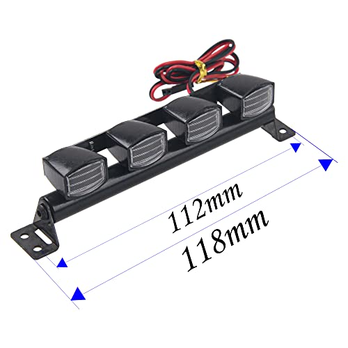 RC LED Light Bar Roof LED Lamp Compatible with Traxxas TRX-4 SCX10 90046 D90 SCX10 II CC01 Redcat Gen7 1/10 RC Crawler Car Truck (4 Led Light) - style: 4Led Light
