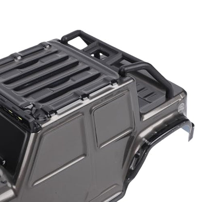 RC Car Body Shell, Polycarbonate Replacement Cover with LED Roof Lights, 27 X 10 X 9 Cm, Pressure Printed Truck Body for 1:16 Scale SCY16103PRO Off Road Racing (Gray) - color: Gray