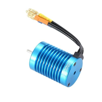 Sensorless Waterproof Brushless Motor – 4P 3000-4370KV 3.17mm Shaft for 1/10 RC Short Course Truck ESC Compatible (3300KV)