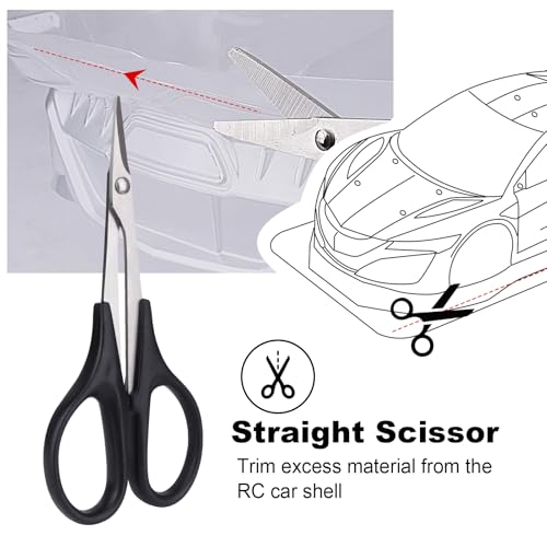 3-Pack HobbyPark RC Body Reamer Hole Puncher and Curved Scissors & Straight Scissors Trimming Tools Set for RC Car Body Shell Lexan Plastic