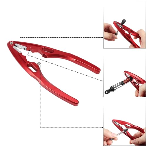 RC Car Parts for Crawler Boats Drones Built 1/10 RC Car 1Pcs Aluminum Pliers Ball Joint Assembly Disassembly Tool Shock Body Shaft Holder(Red) - color: Red