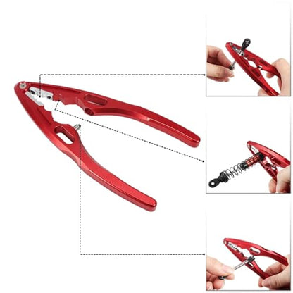 RC Car Parts for Crawler Boats Drones Built 1/10 RC Car 1Pcs Aluminum Pliers Ball Joint Assembly Disassembly Tool Shock Body Shaft Holder(Red) - color: Red