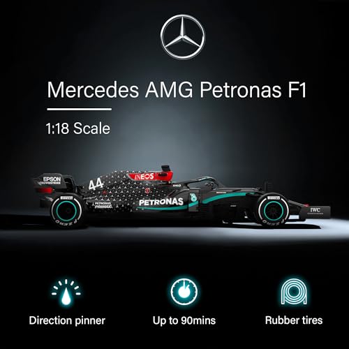 Voltz Toys Authentic Licensed 1:18 Mercedes-Benz F1 W11 Remote Control Car - F1 Collection RC car Series for Kids and Adults - 2.4GHz RC Car for Gift (1:18 Mercedes-Benz F1 W11) - color: 1:18 Mercedes-benz F1 W11