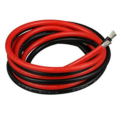 BNTECHGO 8 Gauge Silicone Wire 5 ft Red and 5 ft Black Flexible 8 AWG Stranded Tinned Copper Wire - color: Red and Black, size: 8 AWG 5 ft per color