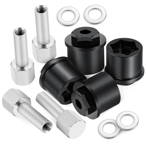 4Pcs RC Front Wheel Hex Adapter Extenders + 15mm Offset Extension Hex Drive Adapter Combiner Coupler Wheel Wideners for 1/10 Tamiya Clod Buster-4×4×4 RC Upgrades