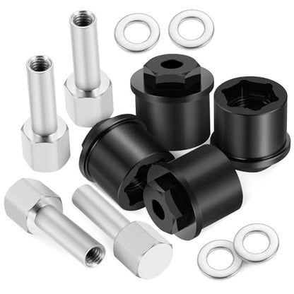 4Pcs RC Front Wheel Hex Adapter Extenders + 15mm Offset Extension Hex Drive Adapter Combiner Coupler Wheel Wideners for 1/10 Tamiya Clod Buster-4×4×4 RC Upgrades