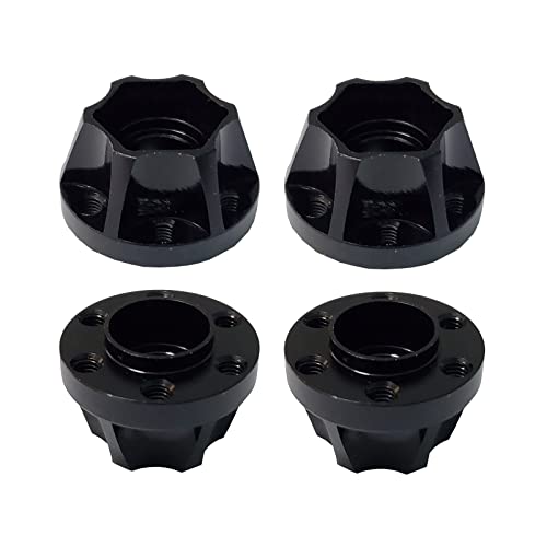 4Pcs RC Metal 12mm Hex Wheel Hub Adapters for 1/10 RC Crawler(12mm) | 1.9/2.2inch Beadlock Wheel Rim Adapter,12mm Extension Wheel Adapter,Alloy Metal,Black - size: 12mm