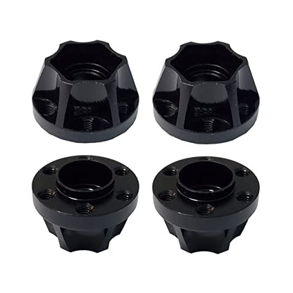 4Pcs RC Metal 12mm Hex Wheel Hub Adapters for 1/10 RC Crawler(12mm) | 1.9/2.2inch Beadlock Wheel Rim Adapter,12mm Extension Wheel Adapter,Alloy Metal,Black - size: 12mm
