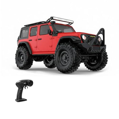 1/16 Scale RC Crawler 4WD, Full Proportional Remote Control Rock Crawler Truck with 9kg Metal Gear Servo & 12 LED Light Modes, Blue Body-on-Frame Off-Road Climbing Vehicle Hobby Toy Gift for Adults - color: R1604/Red