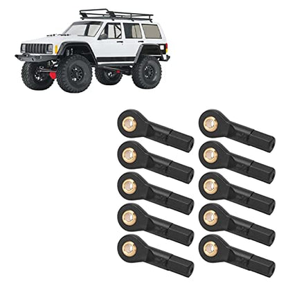 Alomejor 10pcs Rc Tie Rod End Adjustable Rc Ball Linkage Rod End Set 2.5mm Aperture Servo Links Tie Rod Set for 1/10 Rc Car