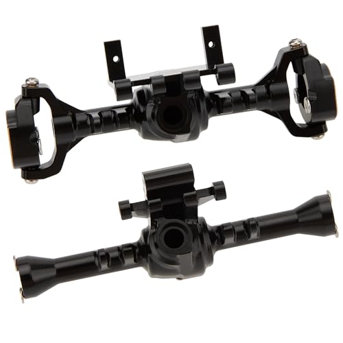 MEUS RACING Ascent 32 Axle Housing with Skid Plate Diff Cover and Steering Knuckles Kit for Redcat Ascent-32 1/32 RC Crawler Upgrades (Black) - color: Black