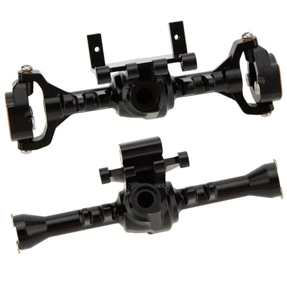 MEUS RACING Ascent 32 Axle Housing with Skid Plate Diff Cover and Steering Knuckles Kit for Redcat Ascent-32 1/32 RC Crawler Upgrades (Black) - color: Black
