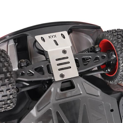 KYX Racing Stainless Steel Chassis Guard Skid Plate Guard Upgrades Parts Accessories for 1/14 RC Car ARRMA Mojave Grom Mega