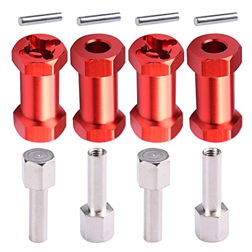 AIMROCK 12mm Hex Hub Extension Wheel Spacer 25mm Offset for 1/10 SCX10 SCX10 II Wraith RC Crawler Truck (Red, 25mm) - color: Red, size: 25mm