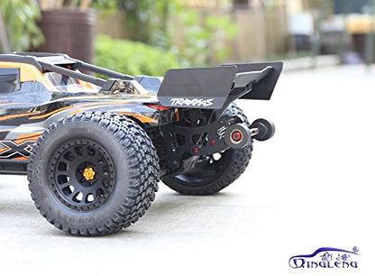 QingLeng Nylon Sturdy & Stable Wheelie Bar with Dual Spring Buffer for Traxxas 1/6 XRT Monster Truck #78086-4 - Black Wheels