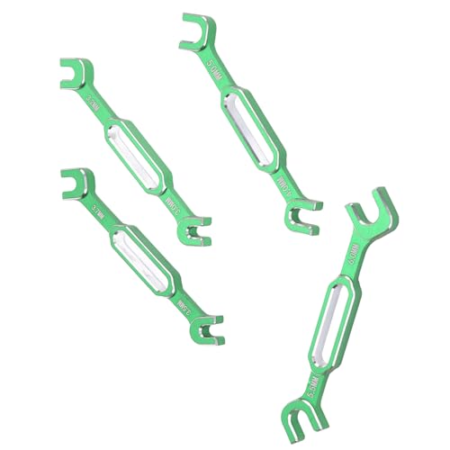 4PCS RC Turnbuckle Wrench, 3.0 3.2 3.5 3.7 4.0 5.0 5.5 6.0mm RC Wrench, Aluminum Alloy Turnbuckle Nut Ball Joint Remover, RC Universal Repair Tool (Green) - color: Green