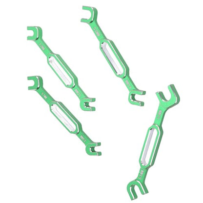 4PCS RC Turnbuckle Wrench, 3.0 3.2 3.5 3.7 4.0 5.0 5.5 6.0mm RC Wrench, Aluminum Alloy Turnbuckle Nut Ball Joint Remover, RC Universal Repair Tool (Green) - color: Green