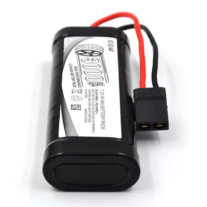 (2-Pack) 7.2V 3000mAh Ni-MH Battery with TRX Plug for Traxxas Series 4 | 6-cell rechargeable battery for compatible RC cars, trucks and boats; includes 4.8V–12V Ni-MH/Ni-Cd charger.