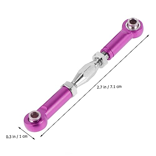 Vaguelly 6pcs Rc Car Rod Linkage Upgrade Kit Aluminum Turnbuckle Rods Easy Installation for Scale Vehicles - color: Purple