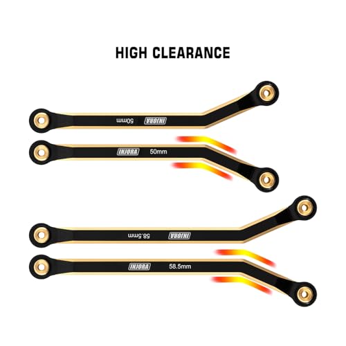 INJORA BK Brass High Clearance 4 Link Set for SCX24 C10 JLU Bronco Basecamp - color: Black Brass