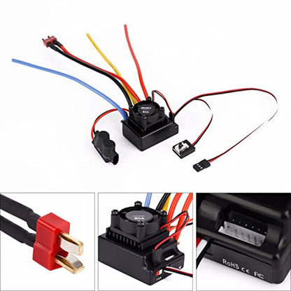 Brushless ESC, 80A Sensored Brushless Motor Speed Controller with 5V/3A BEC Output for 1/10 RC Car