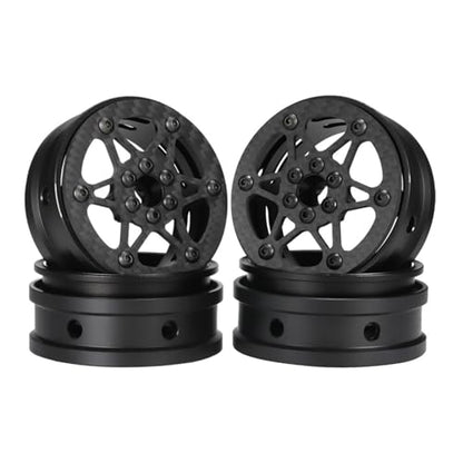 2.2 Beadlock Carbon Fiber Wheels Rims for 1/10 RC Crawler Cheater Rigs | Upgrade 4pcs,lightweight,beadlock no-glue design,For Capra SCX10 Pro TRX4 TF2 Element Enduro,improves climbing traction. - style: A