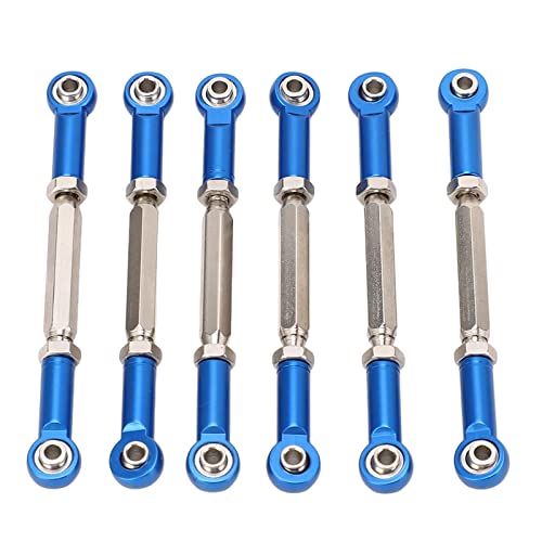 Adjustable Push Rods 88Mm Aluminum Alloy, Turnbuckle Linkage Accessories 6Pcs Set for Rc Car Upgrade Parts, Blue - color: Blue