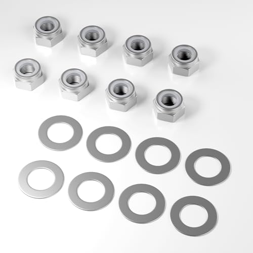 OGRC Anodized Aluminum Hex Wheel Hubs 12mm Upgrade and M4 Flanged Lock Nuts Washers Set for Traxxas Slash 4X4 Stampede Rustler Rally VXL and Nitro 4-Tec 4WD 1/10 RC Car (Replacement of 1654 3647)