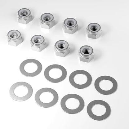 OGRC Anodized Aluminum Hex Wheel Hubs 12mm Upgrade and M4 Flanged Lock Nuts Washers Set for Traxxas Slash 4X4 Stampede Rustler Rally VXL and Nitro 4-Tec 4WD 1/10 RC Car (Replacement of 1654 3647)