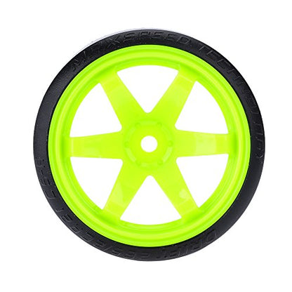 GoolRC 4PCS/Set 1/10 Drift Car Tires Hard Tyre Replacement for Traxxas HSP Tamiya HPI Kyosho On-Road Drifting Car (Green)