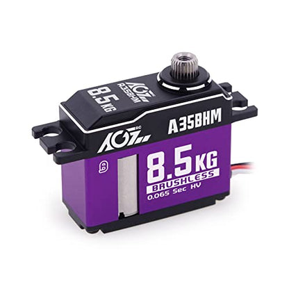 AGFRC 8.5KG HV Brushless RC Servo Motor for 1/12 1/10 RC Car(A35BHM) | 0.065Sec High Speed, Brushless motor, Programmable, 8.4V HV, CNC Aluminum Case, Titanium Gears, 35.5x15x29.2mm, 41g