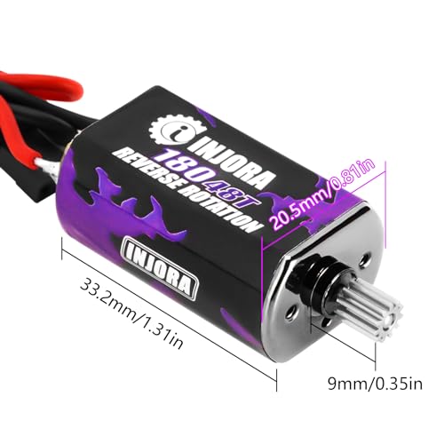INJORA 180 PRO Brushed 48T Motor with Steel Pinion for 1/18 TRX4M