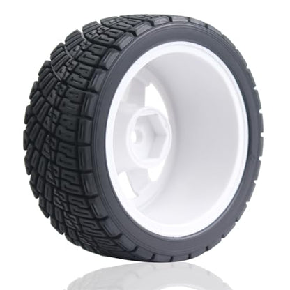67mm 4PCS 1/10 RC On-Road tires and Hard Plastic wheels set Hex 12mm For WRC Drift Car Conversion 1/10 RC On-Road Car Traxxas Tamiya FW06 TT02 HPI HSP 94122 Kyosho W150