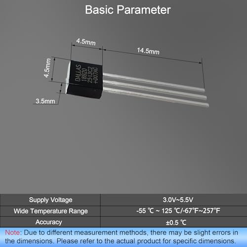 10Pcs DS18B20 Digital Temp Sensor, 3-Pin Direct Plug, DS18B20 Temperature Sensor Digital Thermometer -55°C to 125°C, Temperature Sensor Temperature Acquisition TO-92, - style: 10Pcs DS18B20 Digital Temp Sensor,