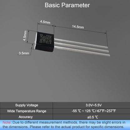 10Pcs DS18B20 Digital Temp Sensor, 3-Pin Direct Plug, DS18B20 Temperature Sensor Digital Thermometer -55°C to 125°C, Temperature Sensor Temperature Acquisition TO-92, - style: 10Pcs DS18B20 Digital Temp Sensor,