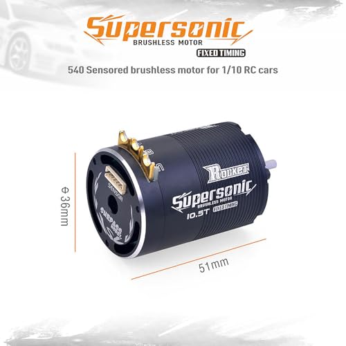 Rocket Supersonic 540 4.5T/5.5T/6.5T/8.5T/10.5T/13.5T/17.5T/21.5T Sensored Brushless Motor for 1/10 RC Racing Car (13.5T SPEC)
