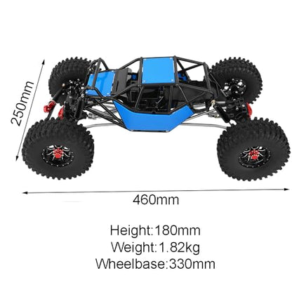 Metal DIY 330mm Wheelbase Rock Buggy Frame Chassis Crawler with SCX10 Straight Axles Nylon Tube Roll Cage for 1/10 RC Crawler Axial SCX10 Upgrades (Blue) - color: Blue