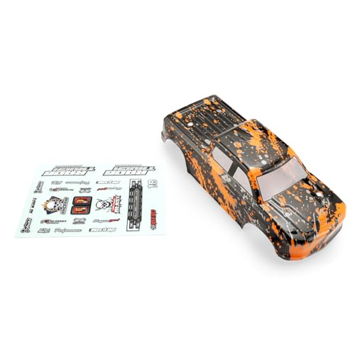 HAIBOXING 18859E RC Car Body Shell (Orange), 1/18 Scale Replacement Truck Body with Decal Sheet, Compatible with 2025 Version RC Trucks 18859E (P1865)