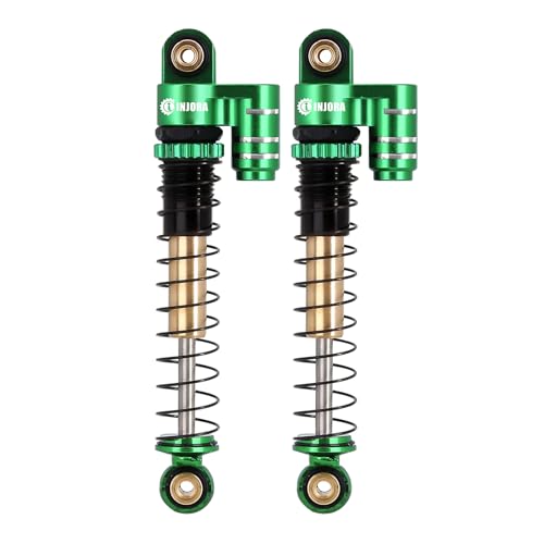 INJORA 43mm Aluminum Threaded Double Barrel Shocks for Axial SCX24（Green） - color: Green